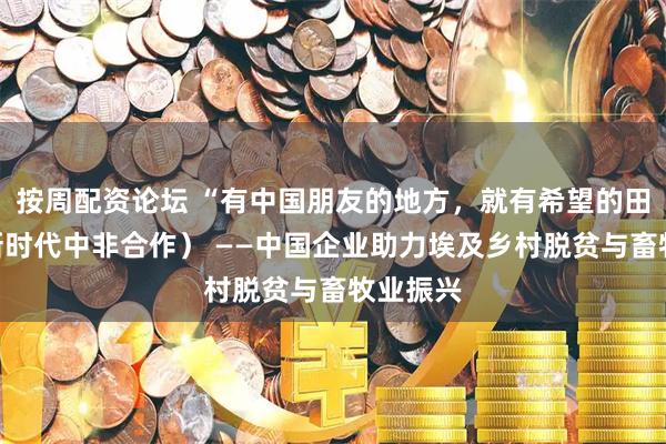 按周配资论坛 “有中国朋友的地方,就有希望的田野”(新时代中非合作) ——中国企业助力埃及乡村脱贫与畜牧业振兴