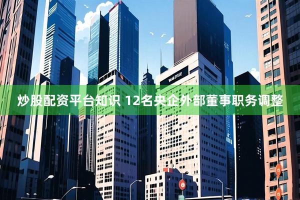 炒股配资平台知识 12名央企外部董事职务调整
